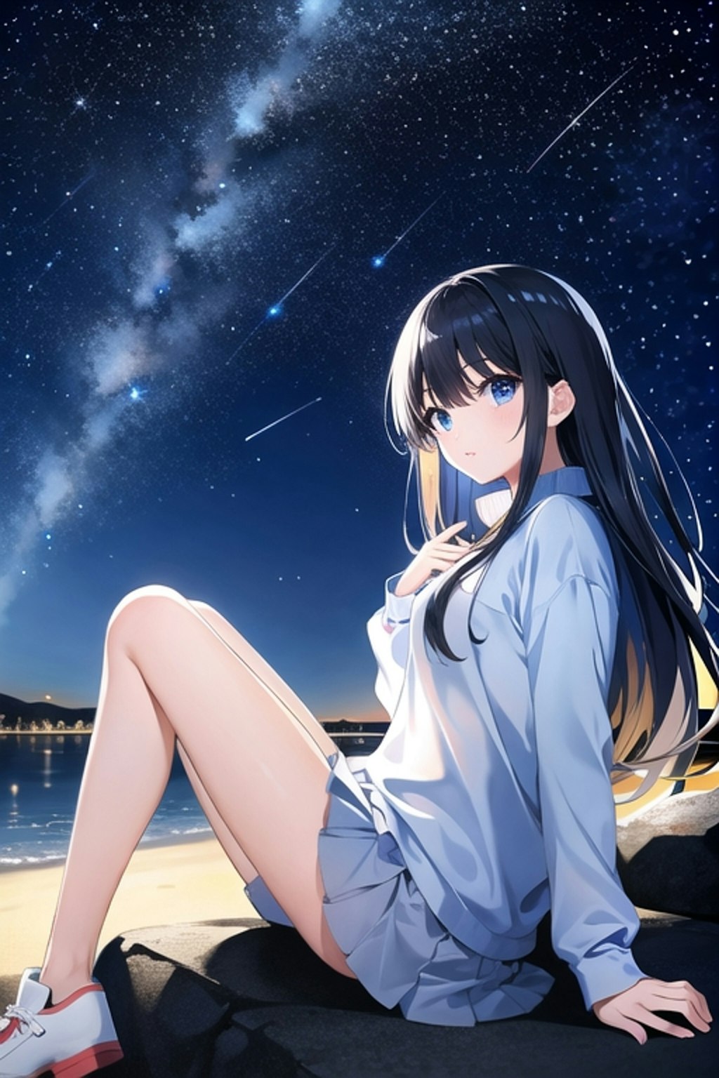 星空の下で