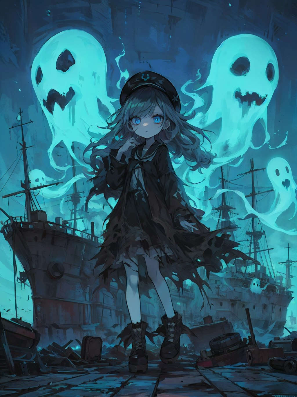 難破船と幽霊少女