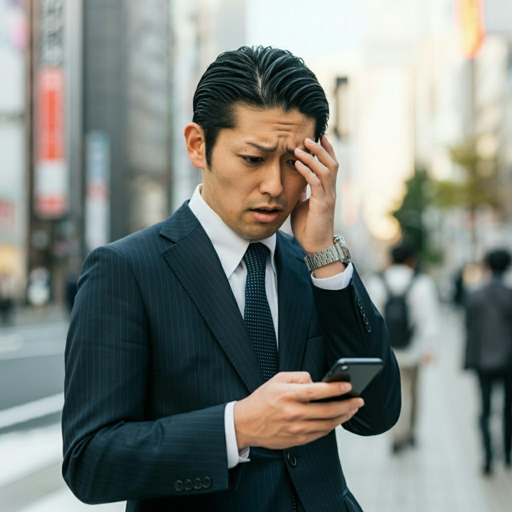 驚く男性