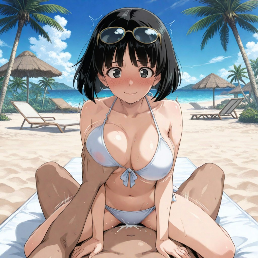プライベートビーチでハメはずしちゃいました♡