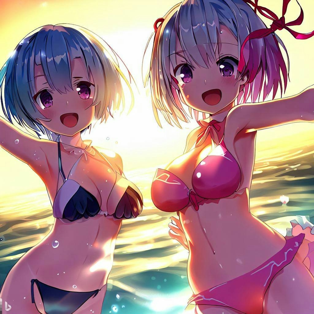 海で遊ぶレム＆ラム（その5）