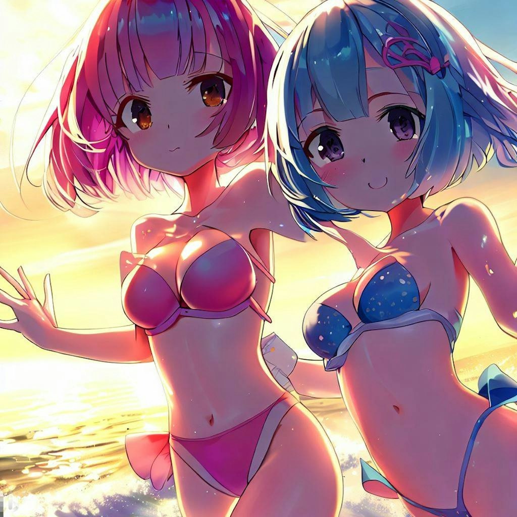 海で遊ぶレム＆ラム（その5）