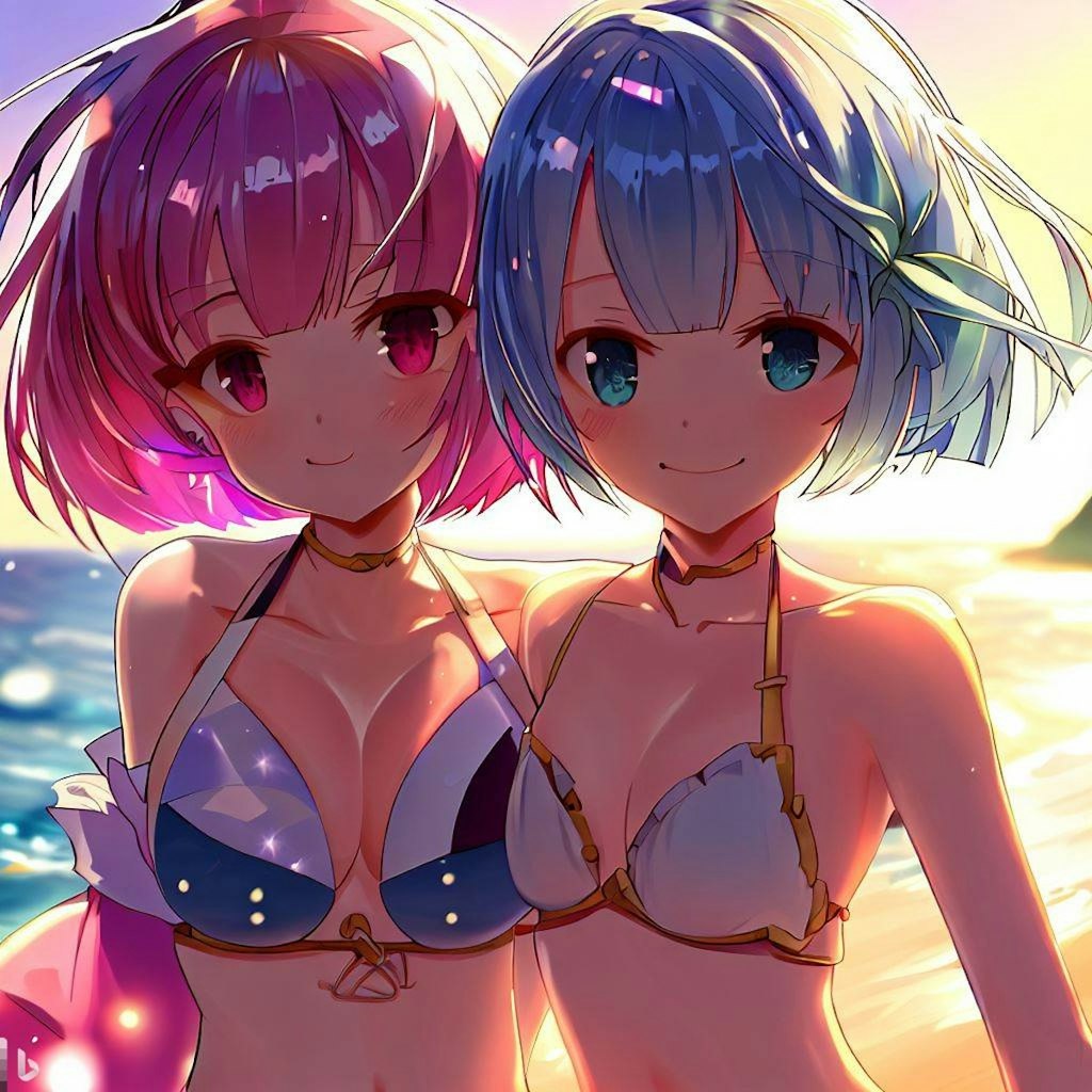 海で遊ぶレム＆ラム（その5）