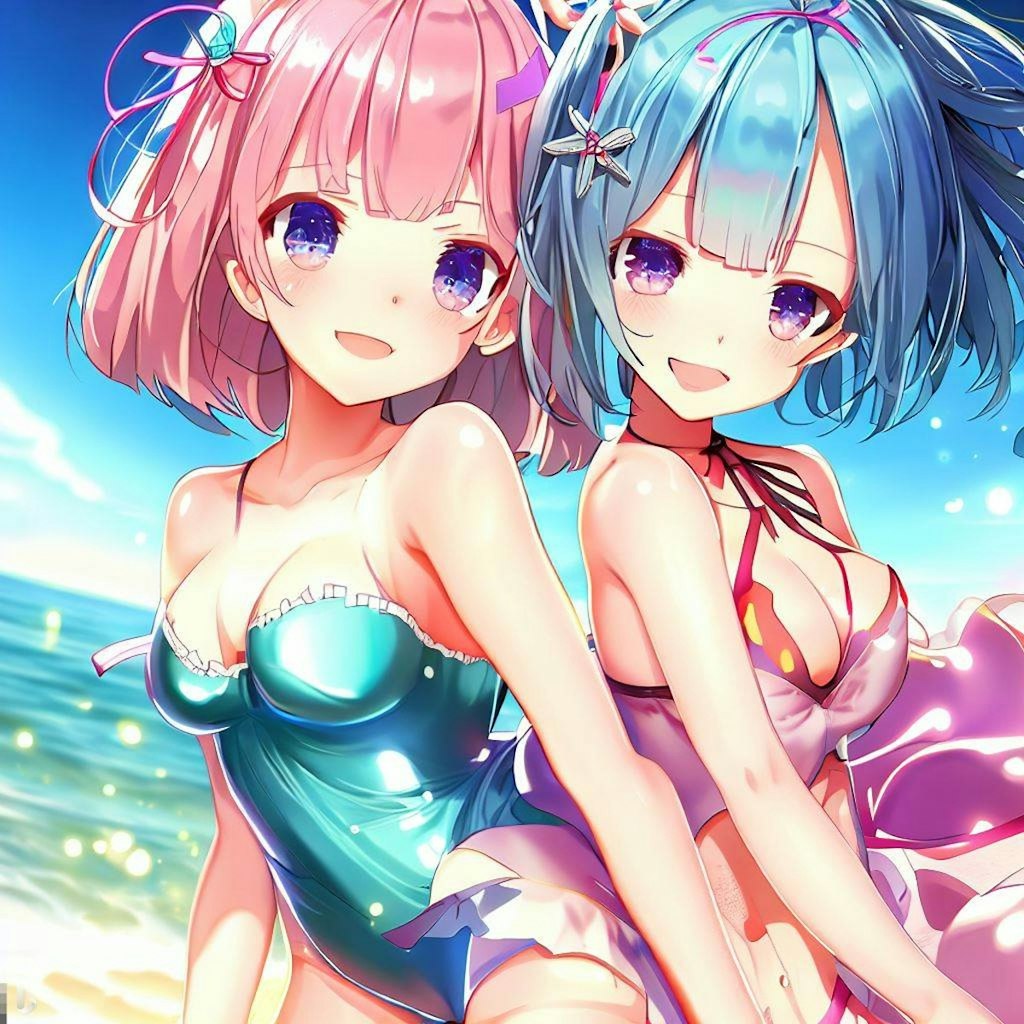 海で遊ぶレム＆ラム（その5）