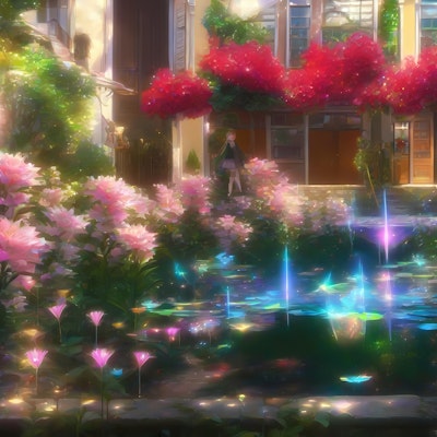 💓池のほとりに輝く花達