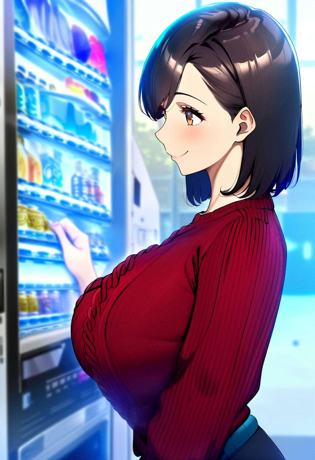 自販機の女性