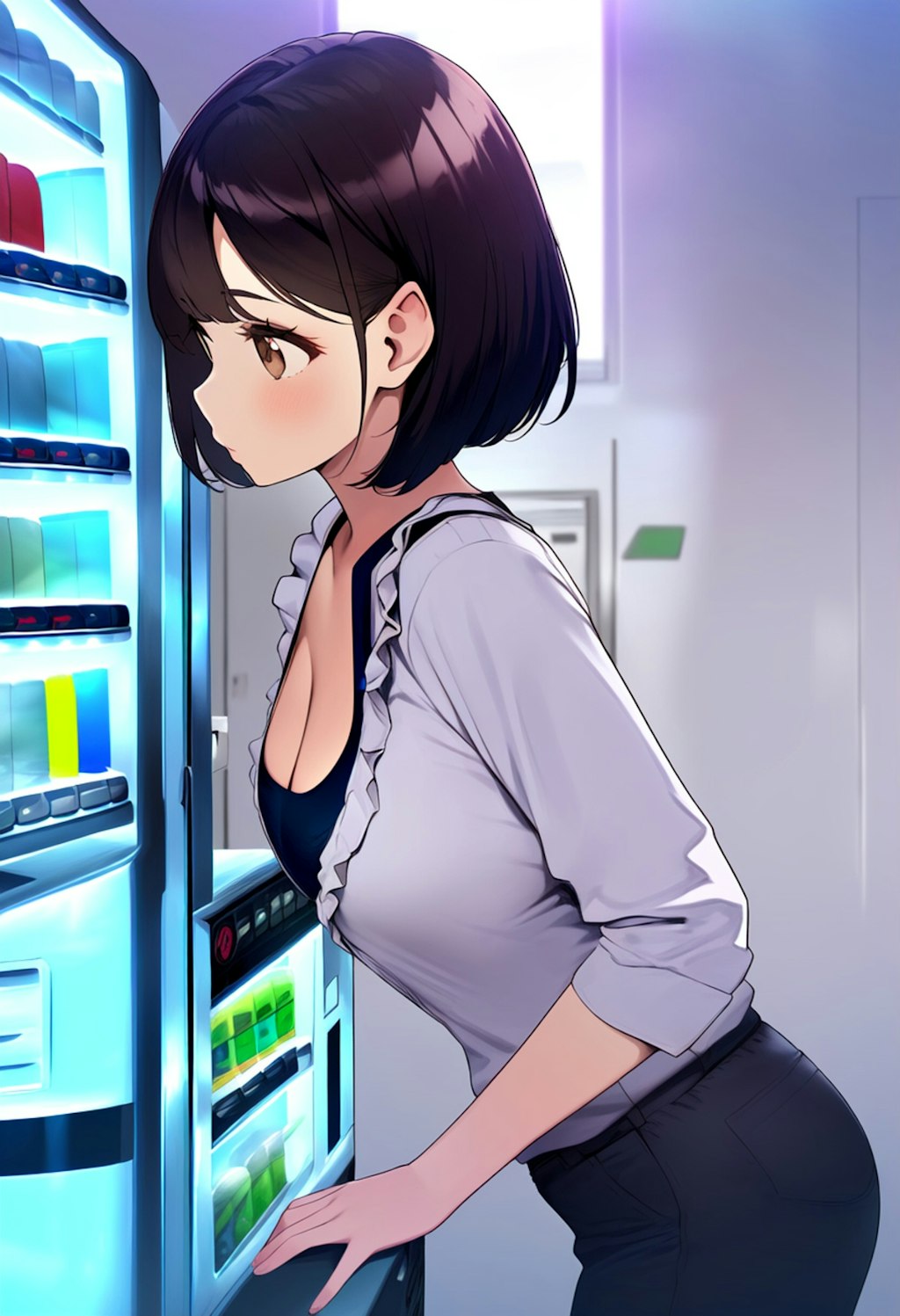 自販機の女性