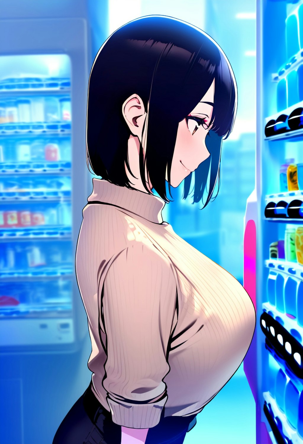 自販機の女性