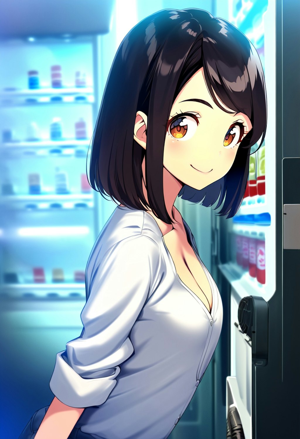 自販機の女性