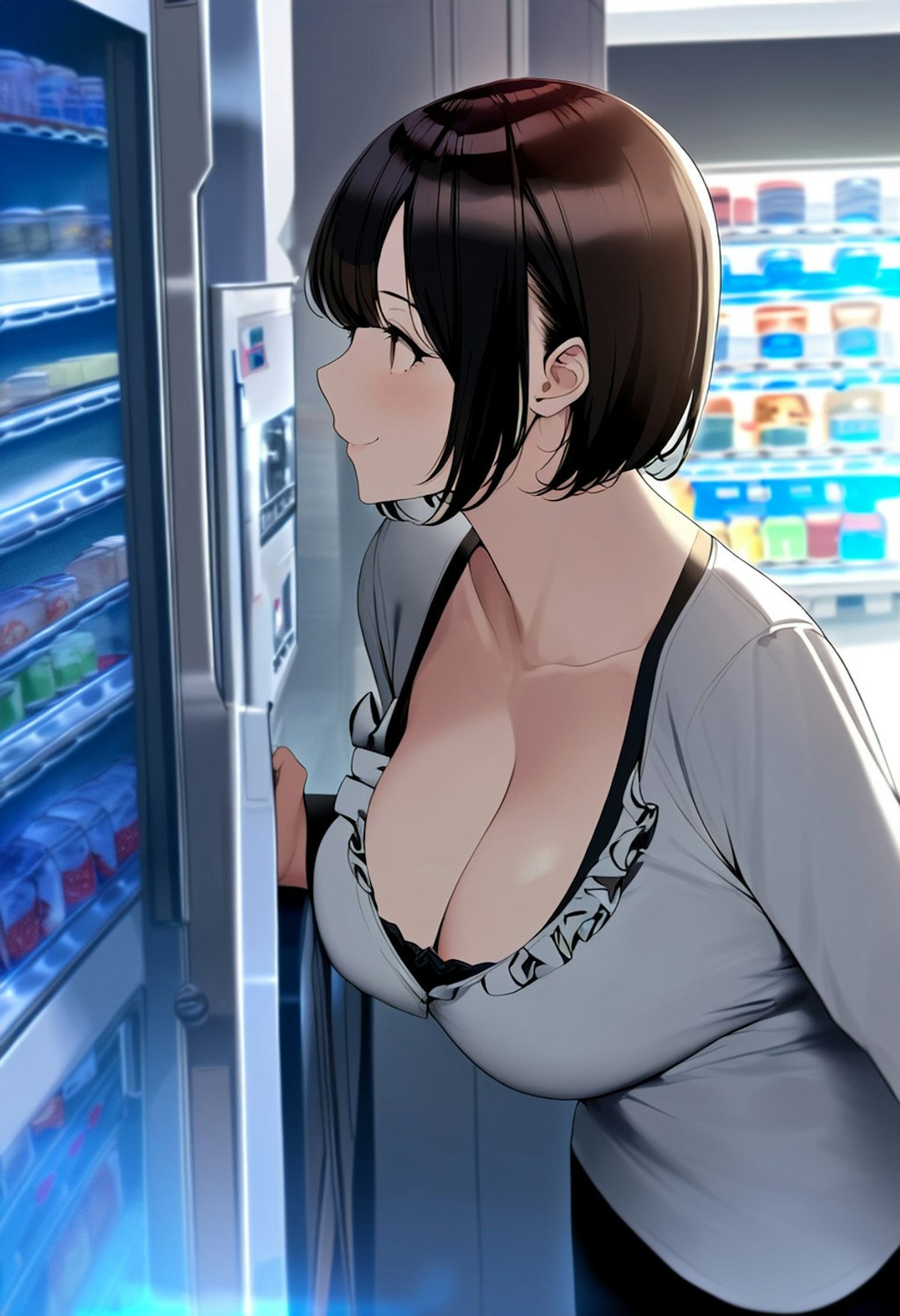 自販機の女性