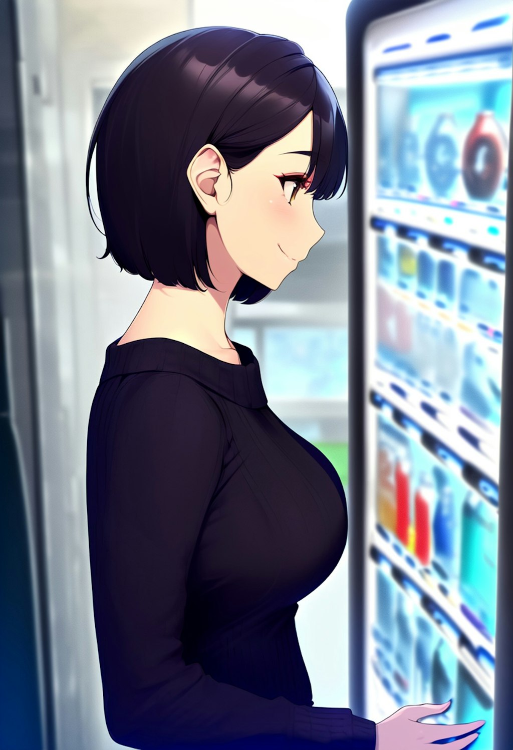 自販機の女性