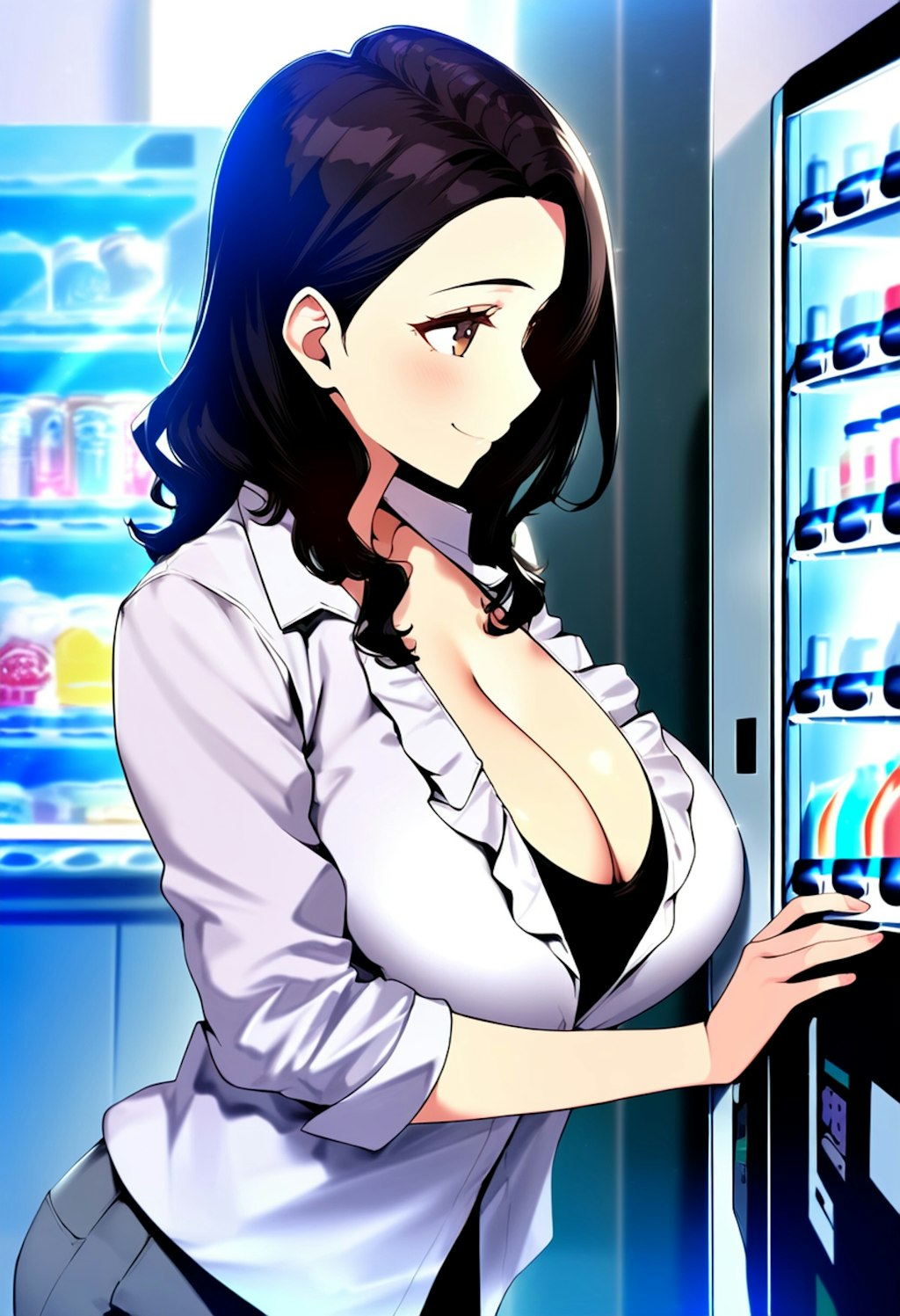 自販機の女性