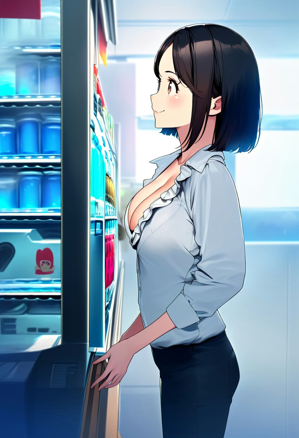 自販機の女性