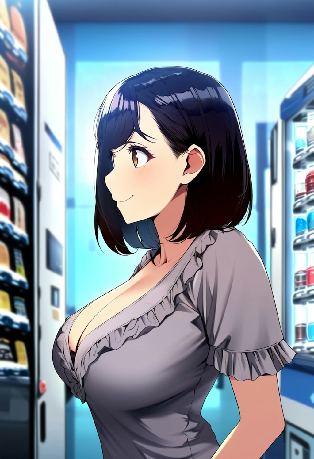 自販機の女性