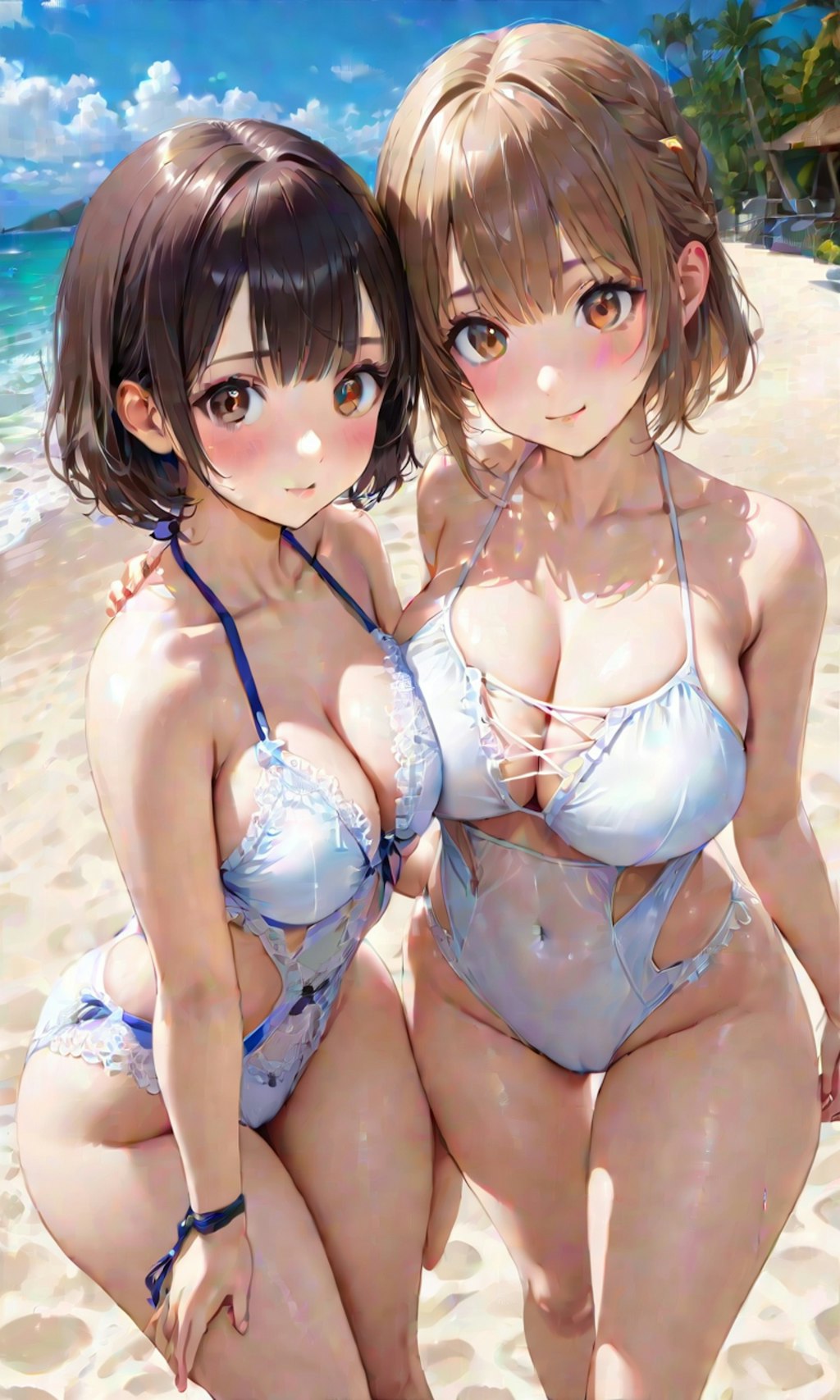 水着と女子高校生と