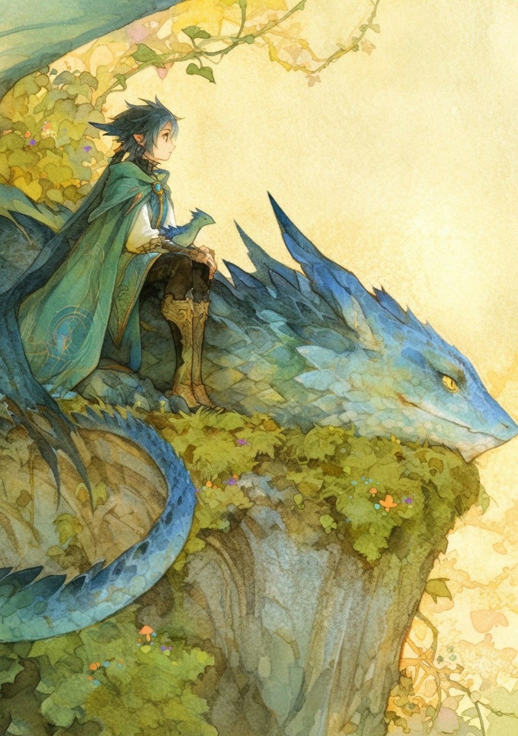 竜水彩画