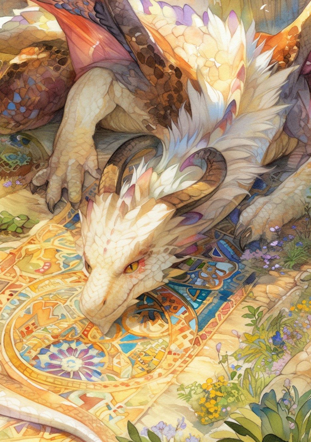 竜水彩画