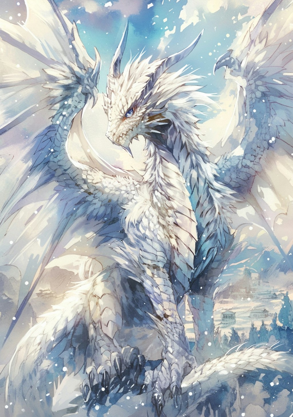 竜水彩画