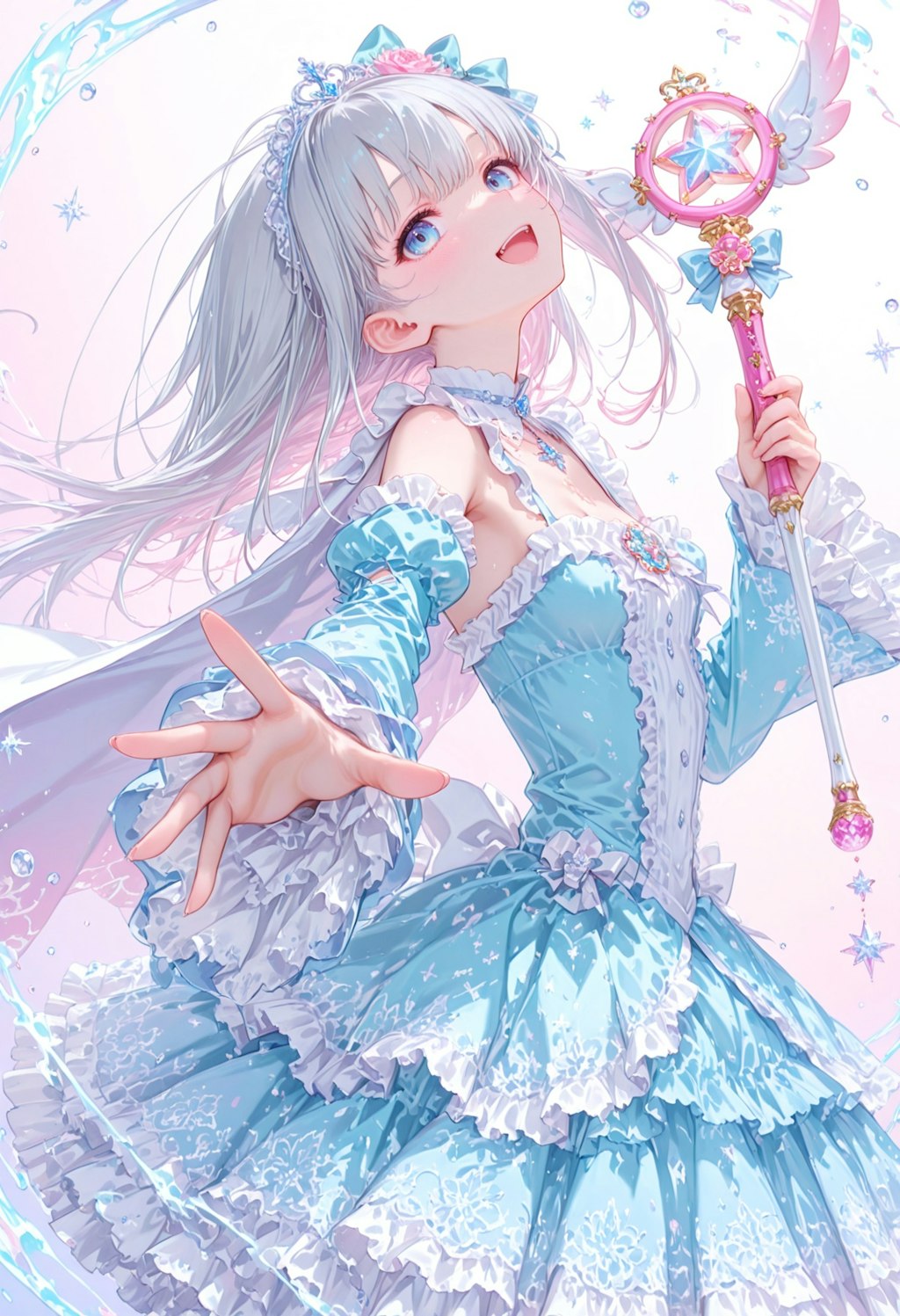 銀髪グラデーションカラーな魔法少女