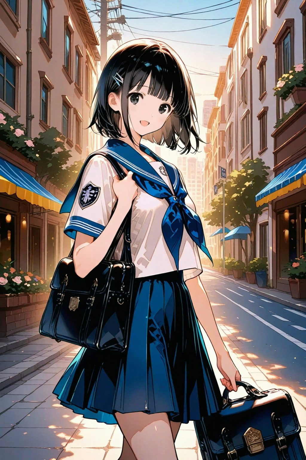 登校中の妹ちゃん✨