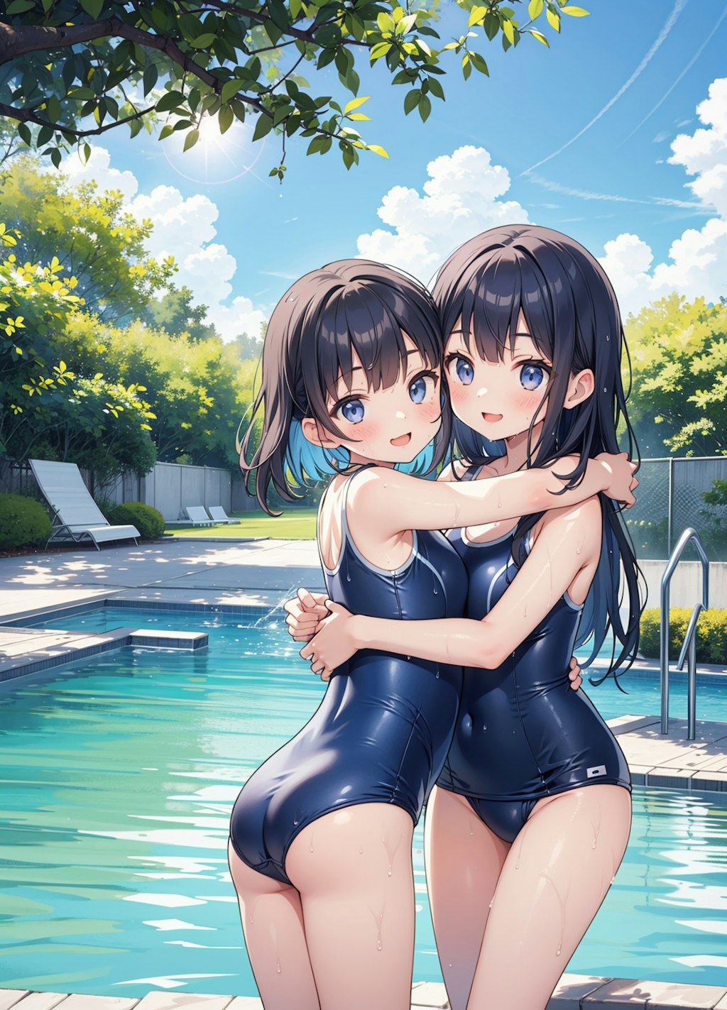 百合とスク水