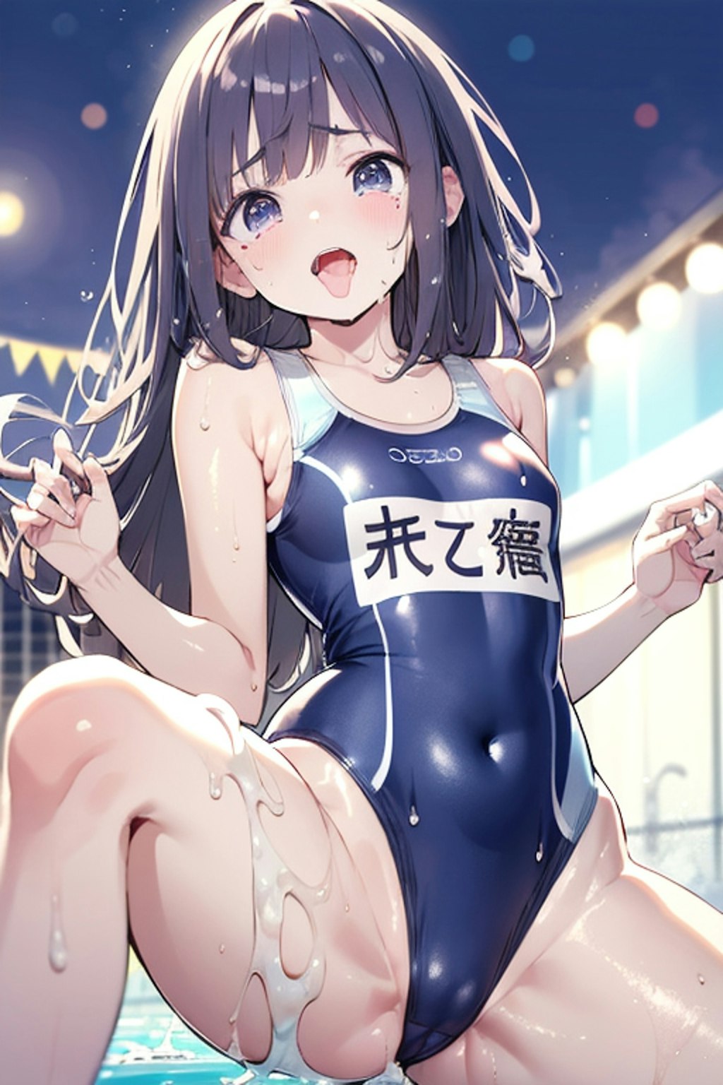 AQUA 水泳部 女子部員が大会に向けて練習で汁を流しています