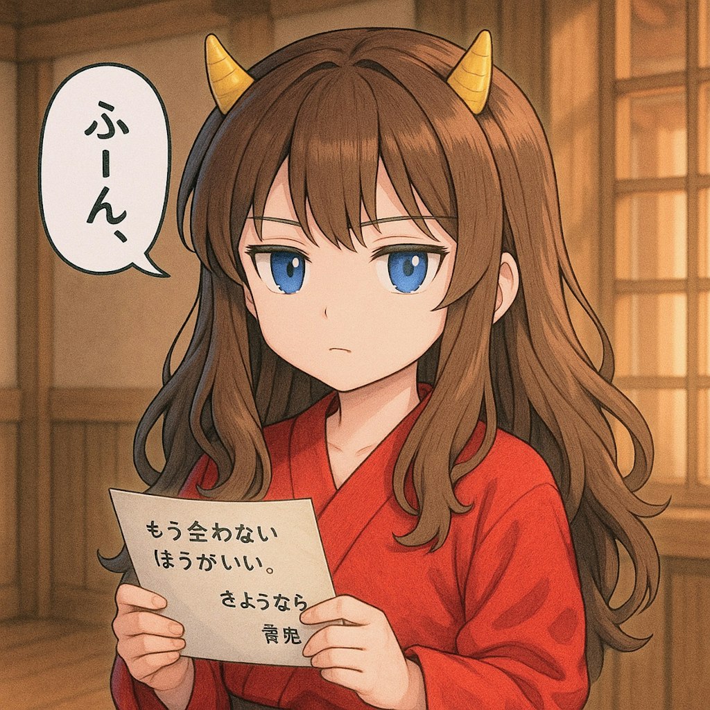 泣かなかった小さな赤鬼の女の子
