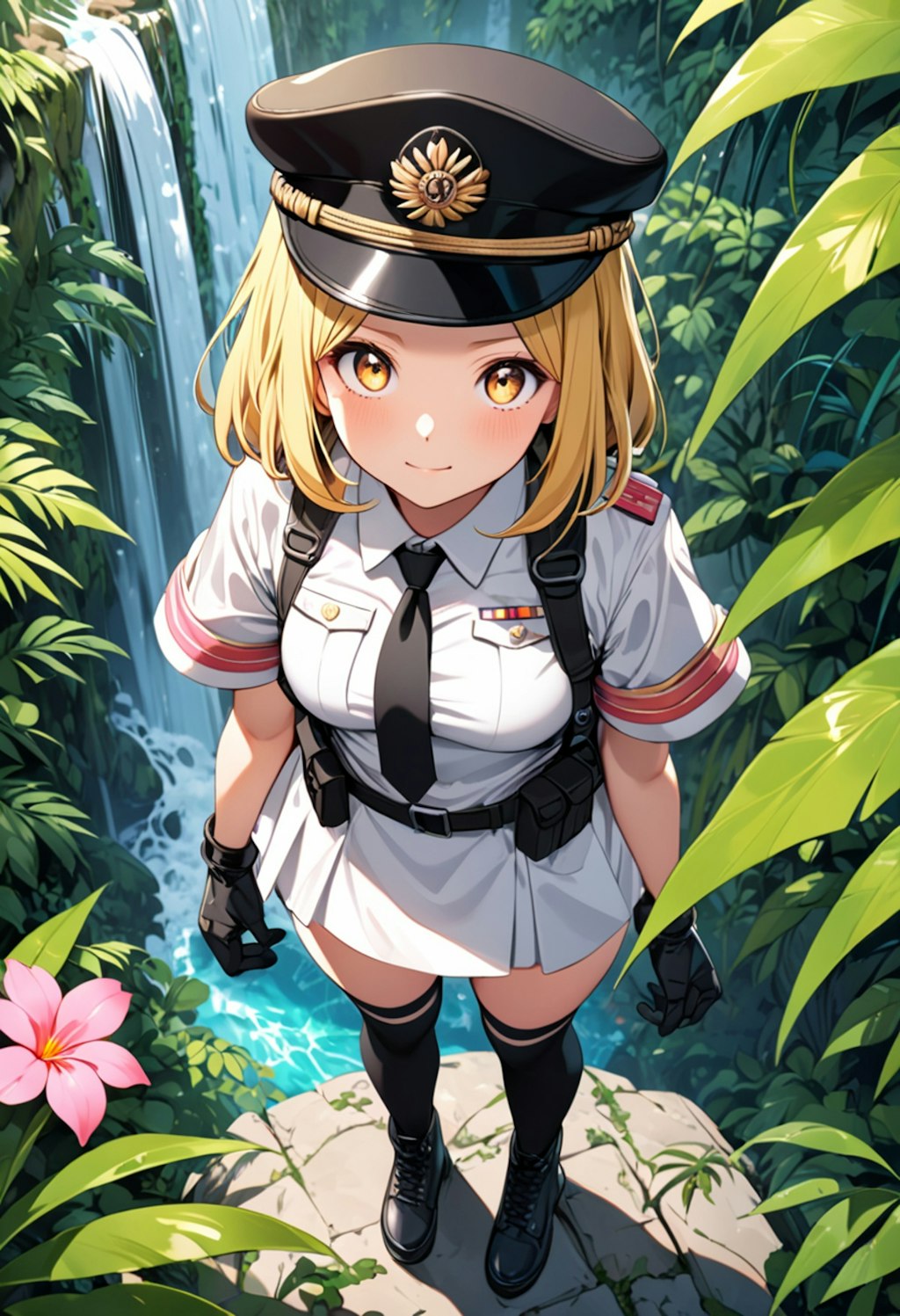 ワンピースタイプの軍服ブロンド女子