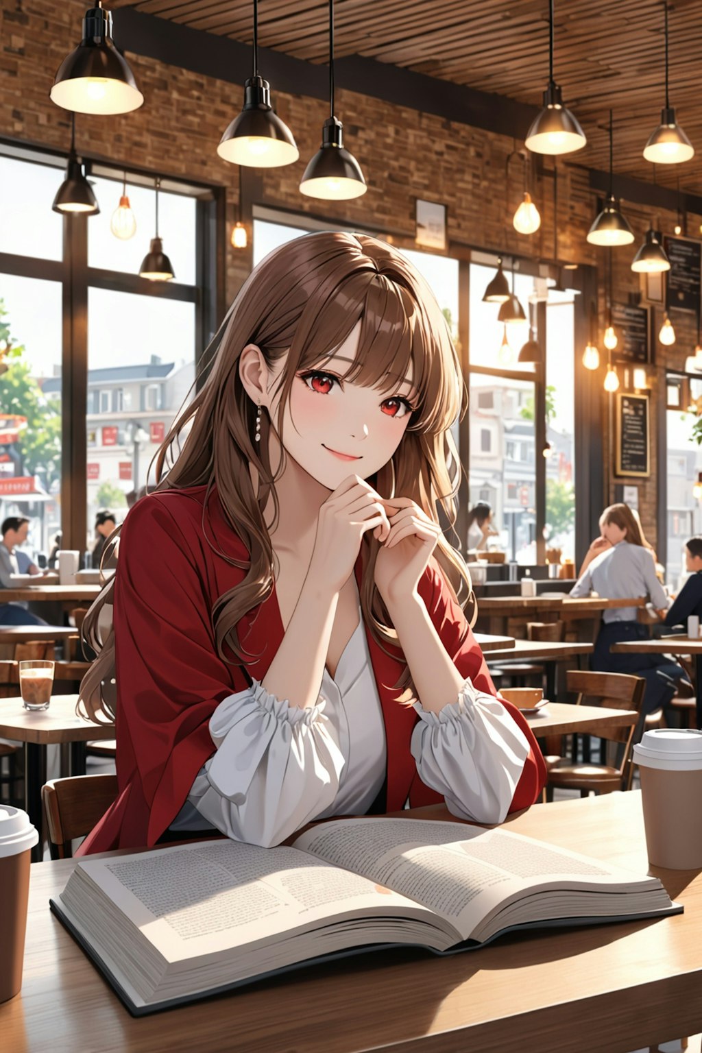 カフェで落ち着くひととき　Café Chill Vibes.