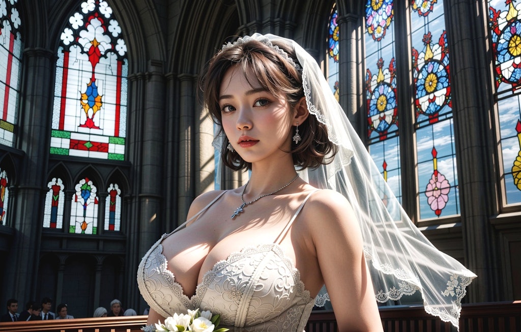 教会で佇む花嫁の輝き