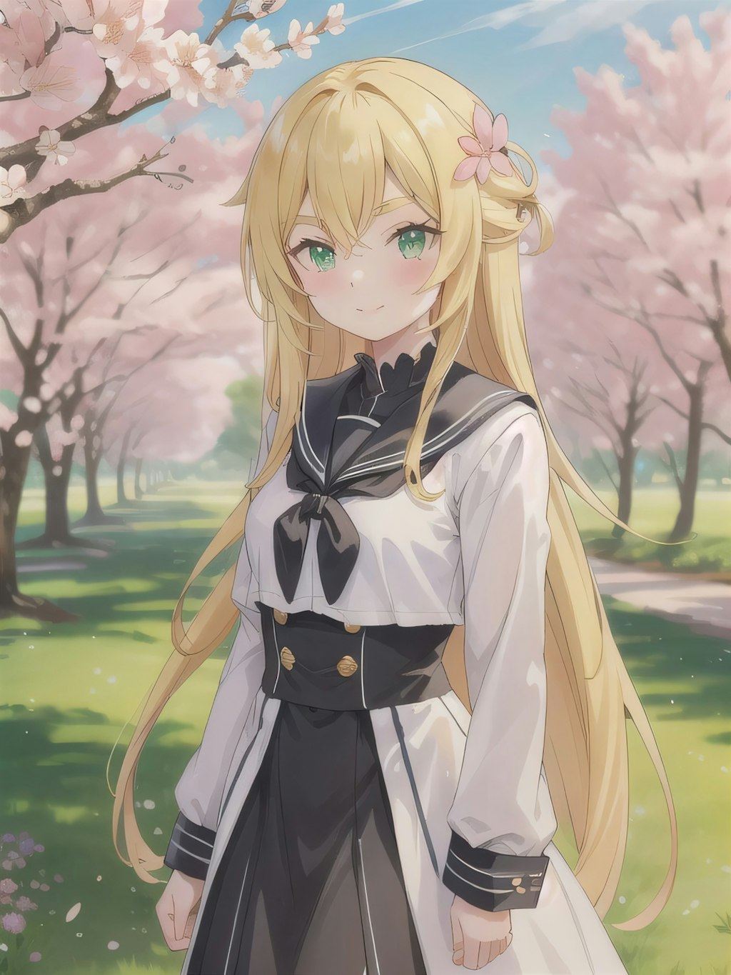 金髪ロングでセーラー服の少女７