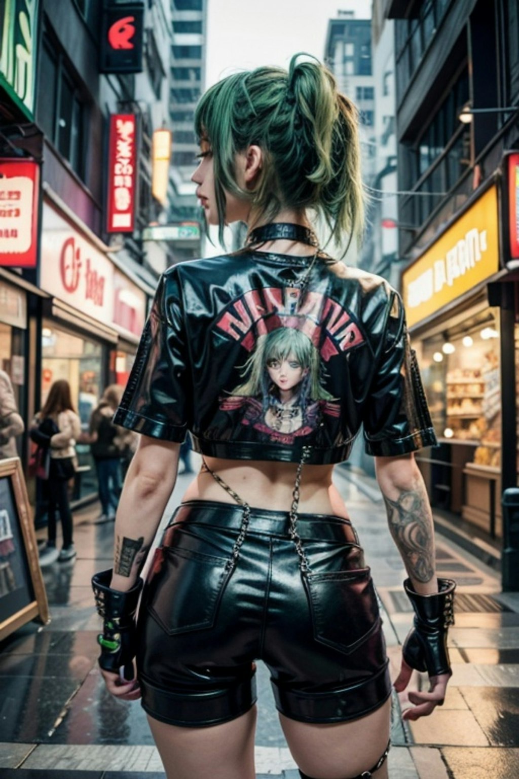 緑髪の人