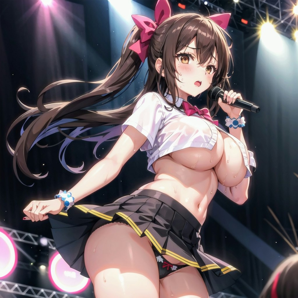 巨乳パンチラアイドル　ゆいな　…う、歌も聴いてくださいねっ！