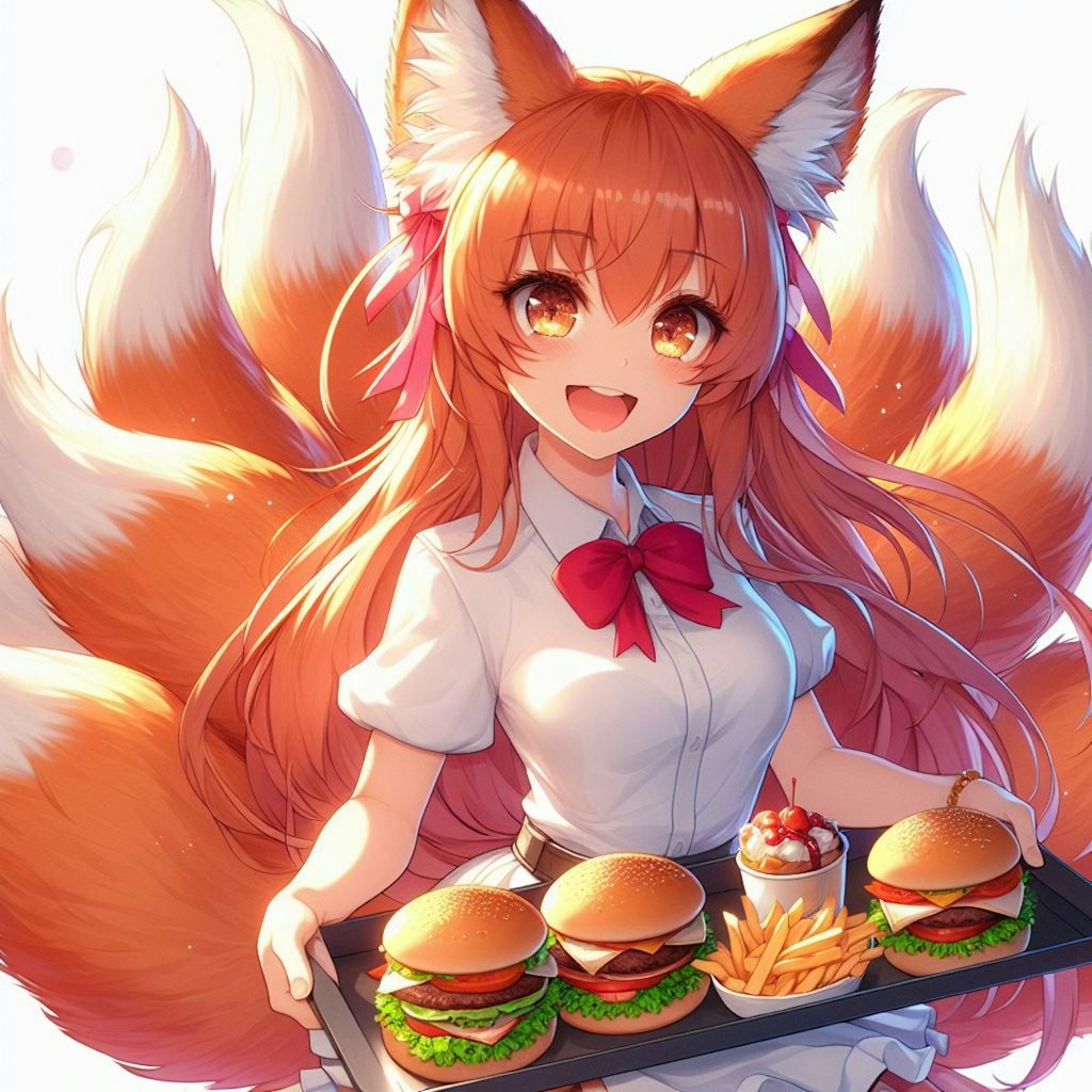 ハンバーガー大好き九尾ちゃん