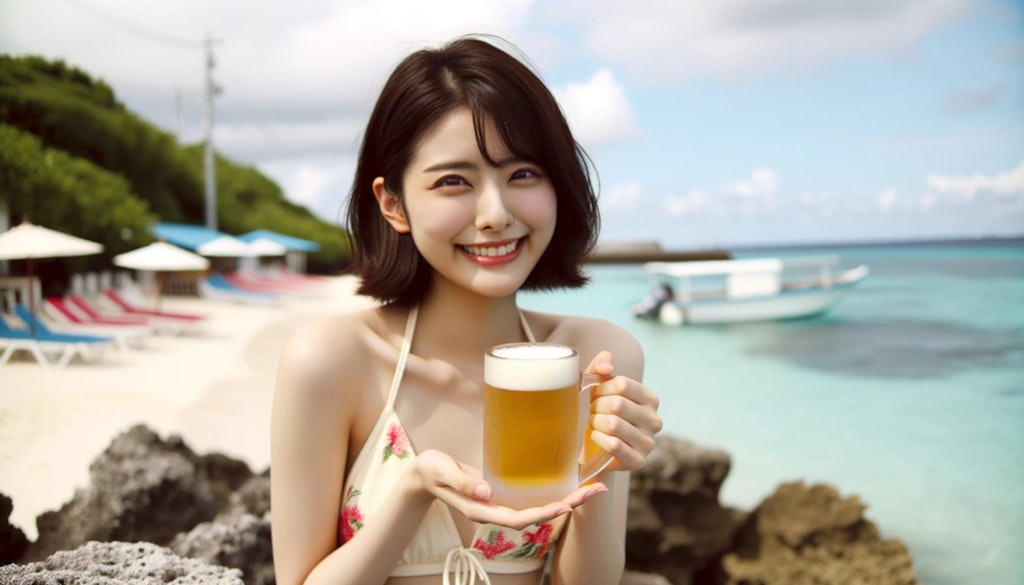 絶えて久しいビール会社の水着ポスター