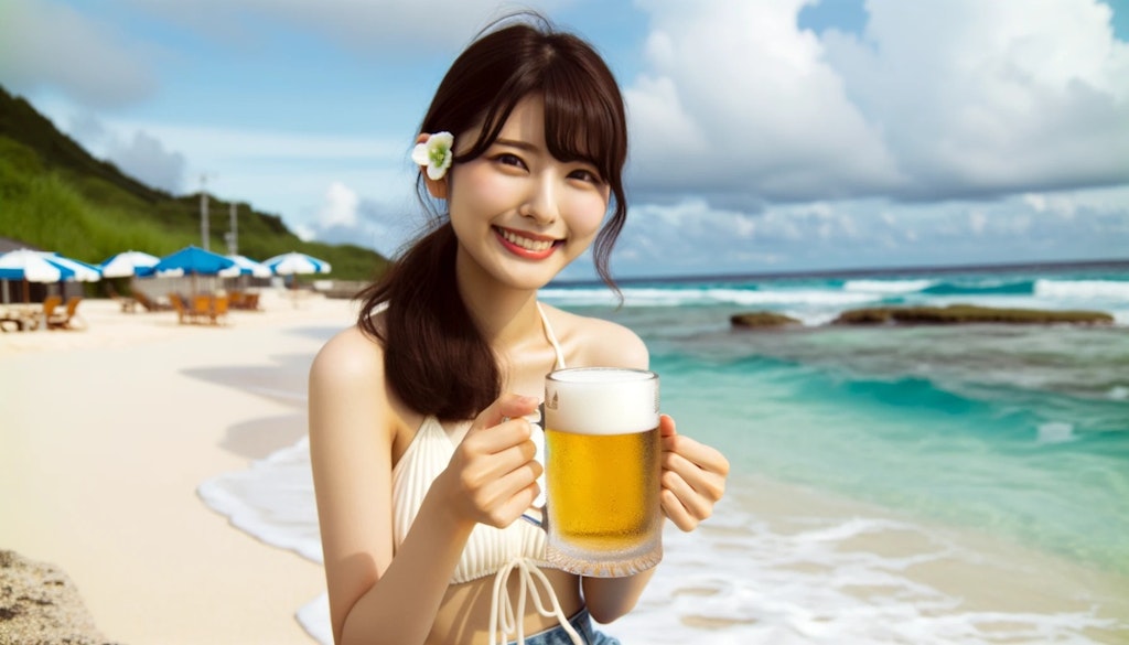 絶えて久しいビール会社の水着ポスター