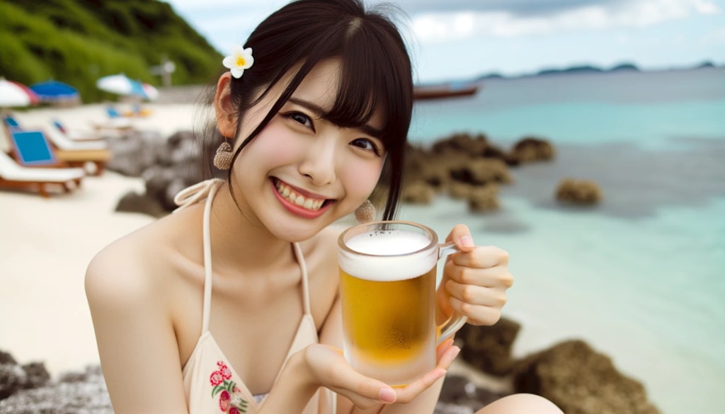 絶えて久しいビール会社の水着ポスター