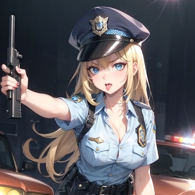 パトロール中の美女警官