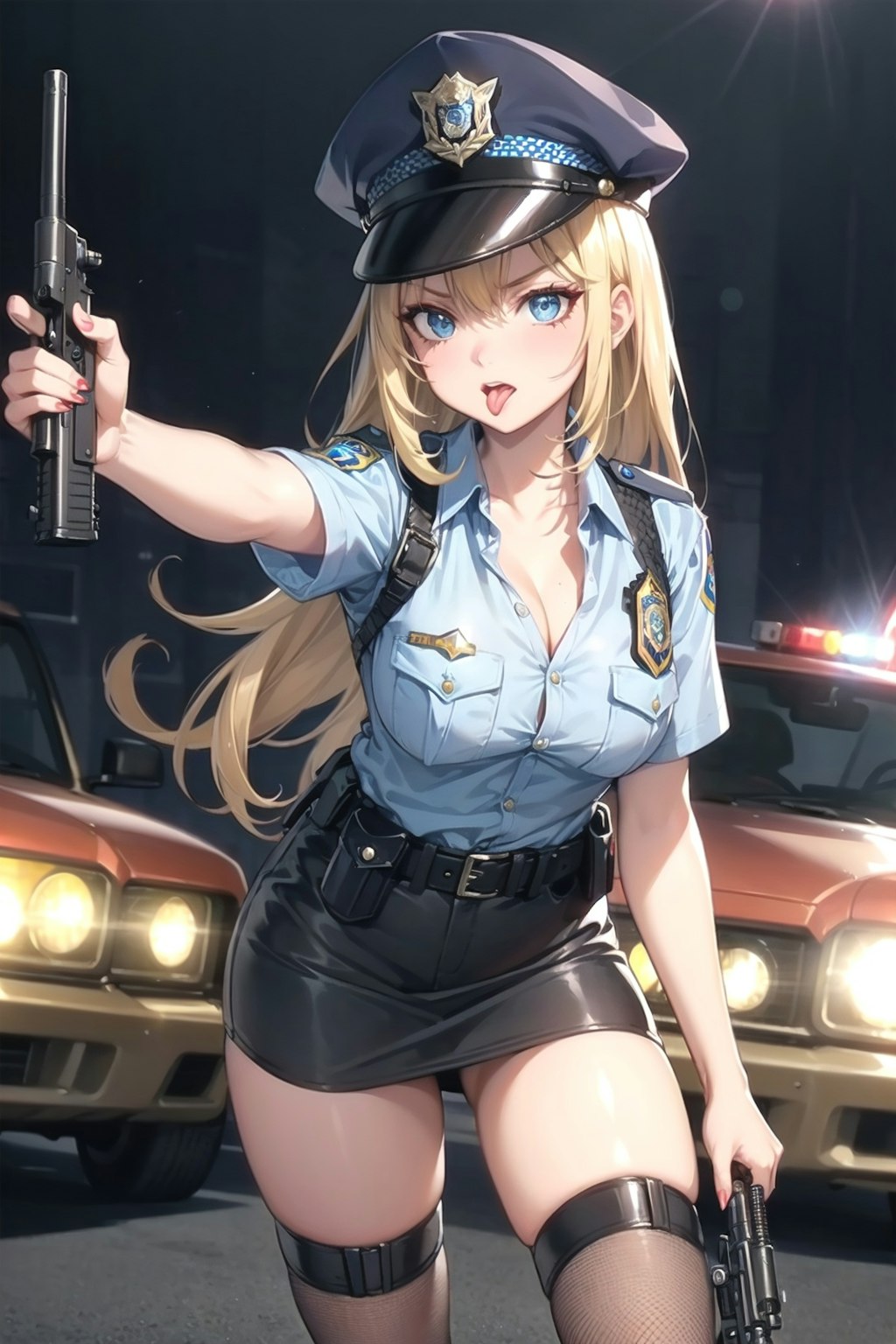 パトロール中の美女警官