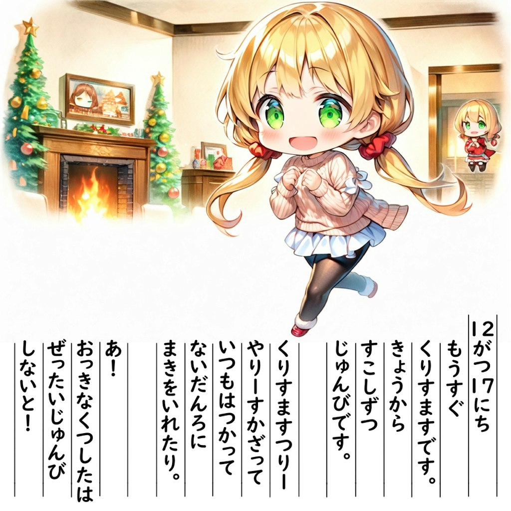 【絵日記】くりすますのじゅんびです