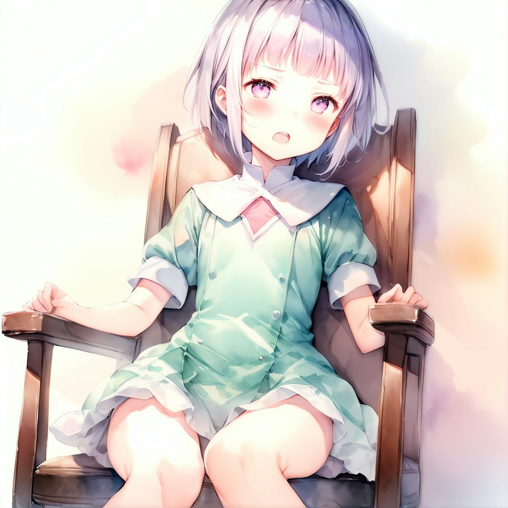 椅子に座る少女①