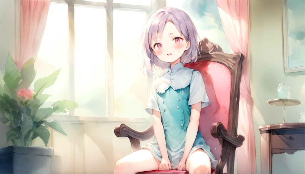 椅子に座る少女①