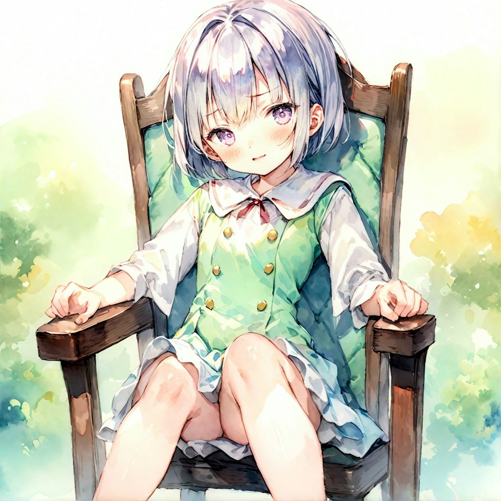 椅子に座る少女①
