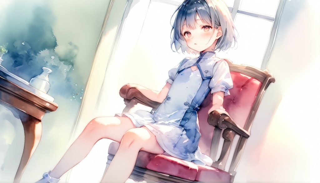 椅子に座る少女①