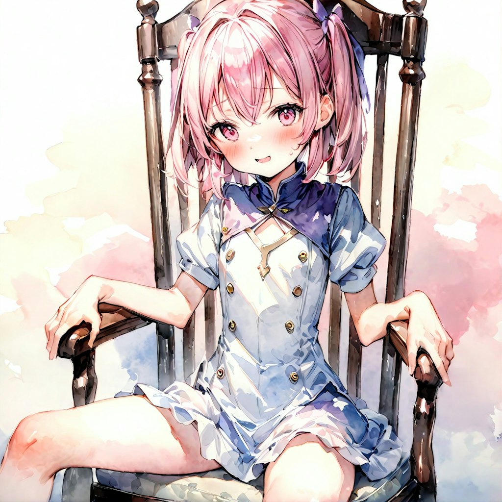 椅子に座る少女①
