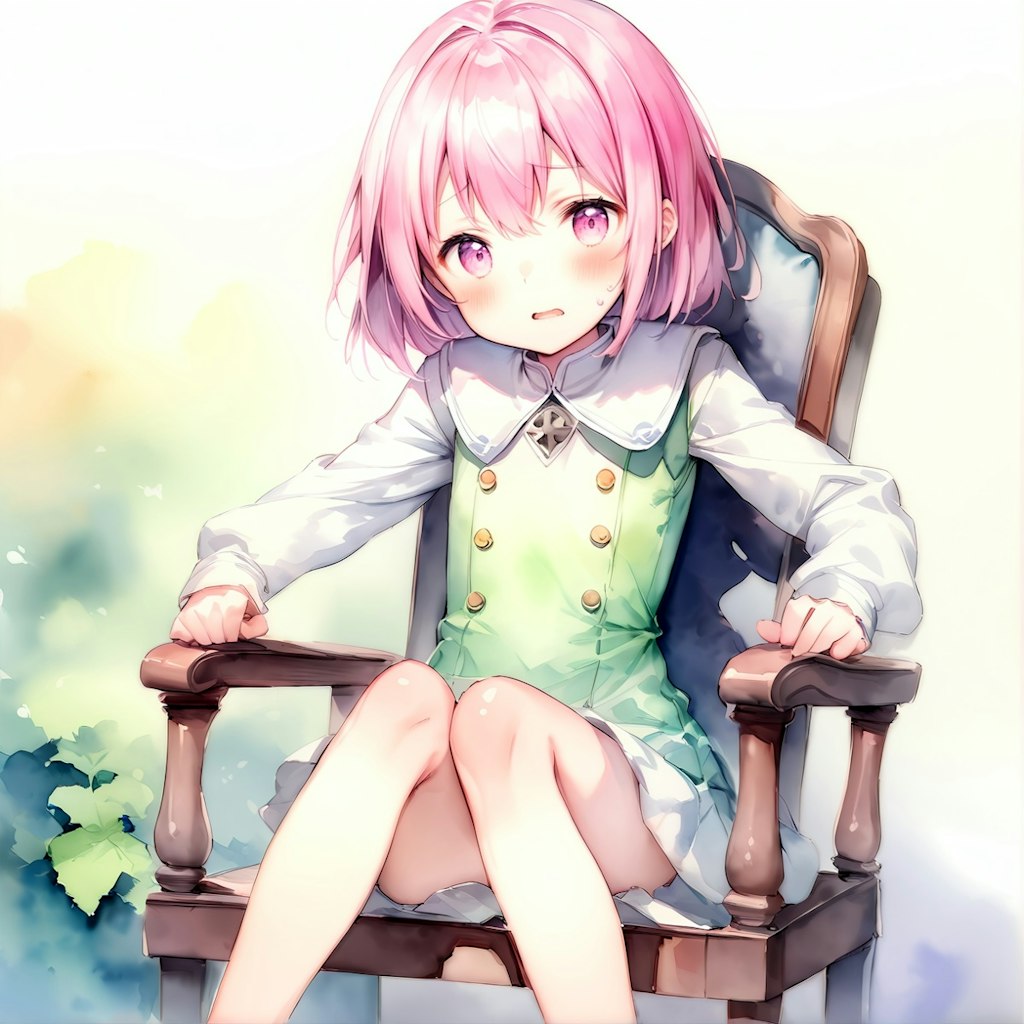 椅子に座る少女①