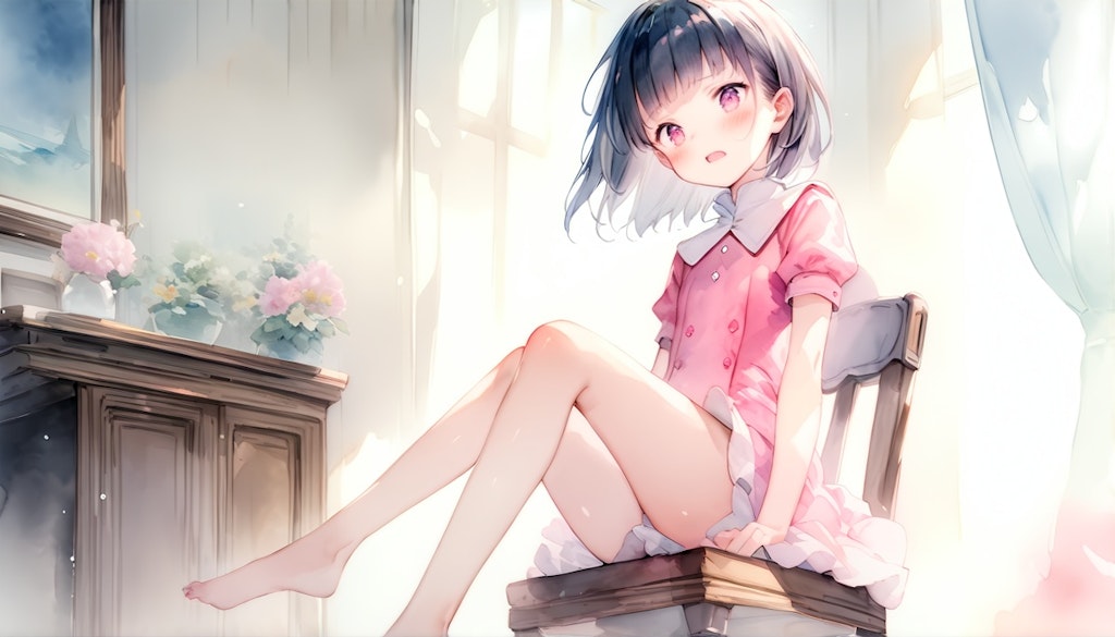 椅子に座る少女①