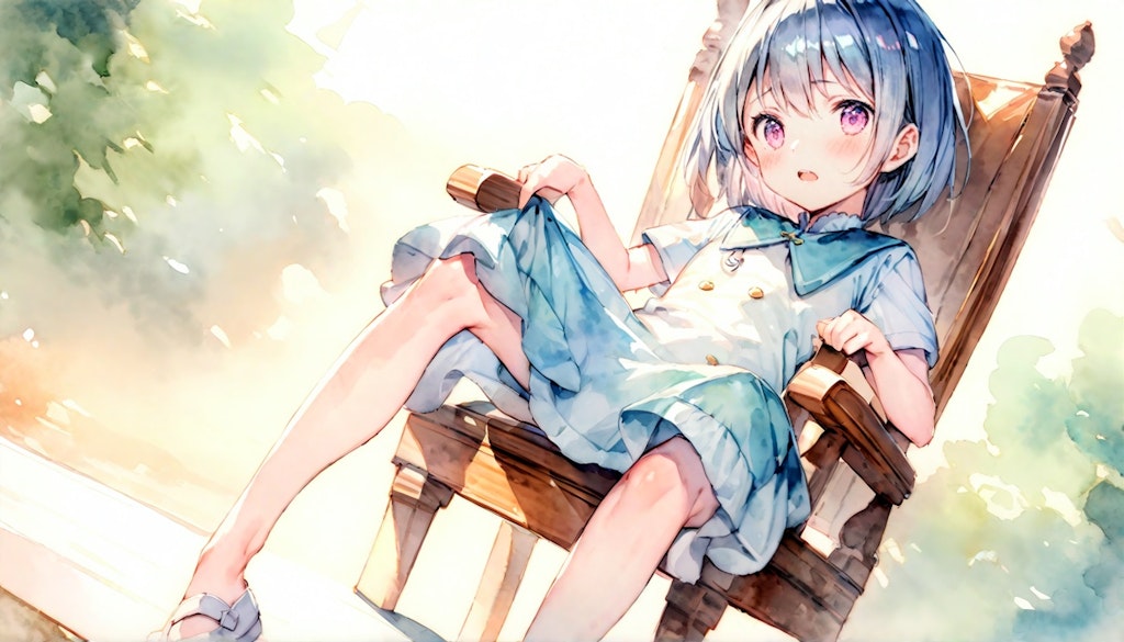 椅子に座る少女①