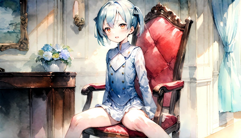 椅子に座る少女①