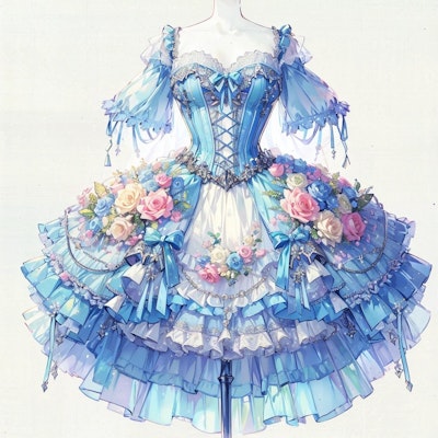 青い薔薇のドレス